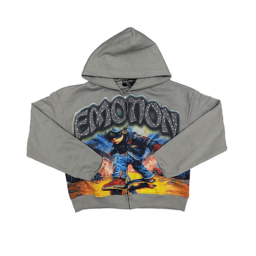 men"Last Ride" Rhinestone Hoodie