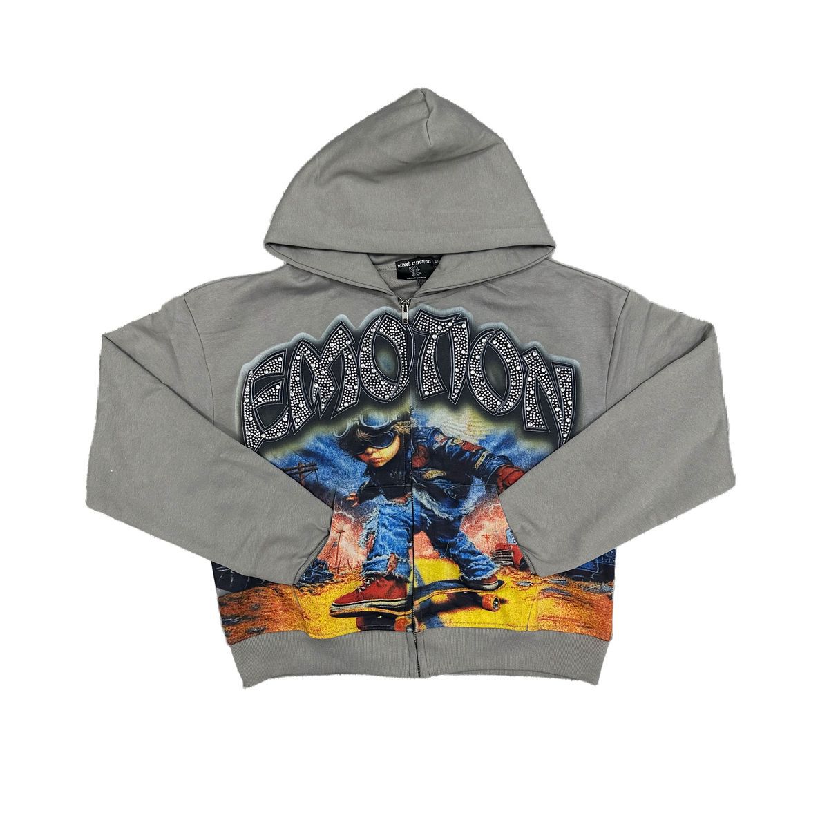 men"Last Ride" Rhinestone Hoodie
