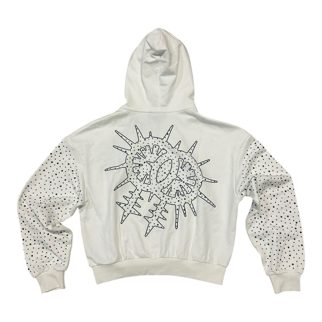 men "Keys" Zip Up - White Hoodie