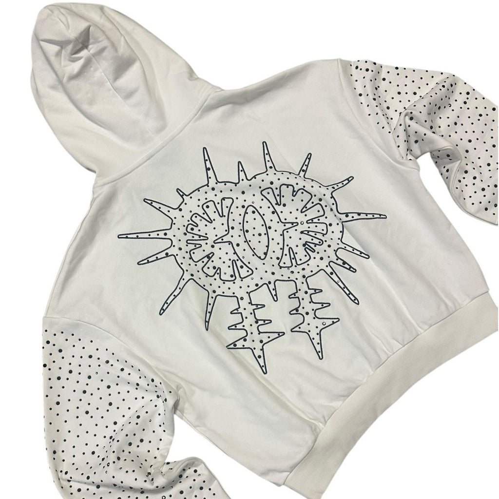 men "Keys" Zip Up - White Hoodie