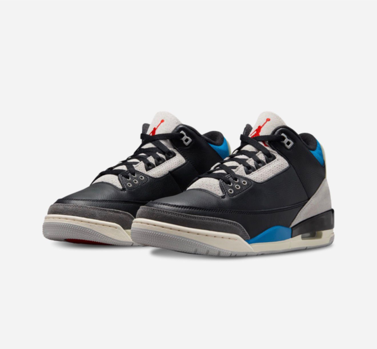 Men's Jordan AJ Retro 3 OG - Black/Chile Red/Neutral Grey