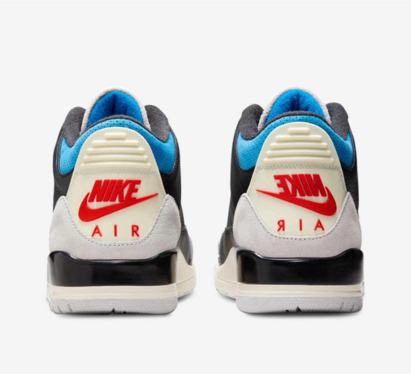 Men's Jordan AJ Retro 3 OG - Black/Chile Red/Neutral Grey