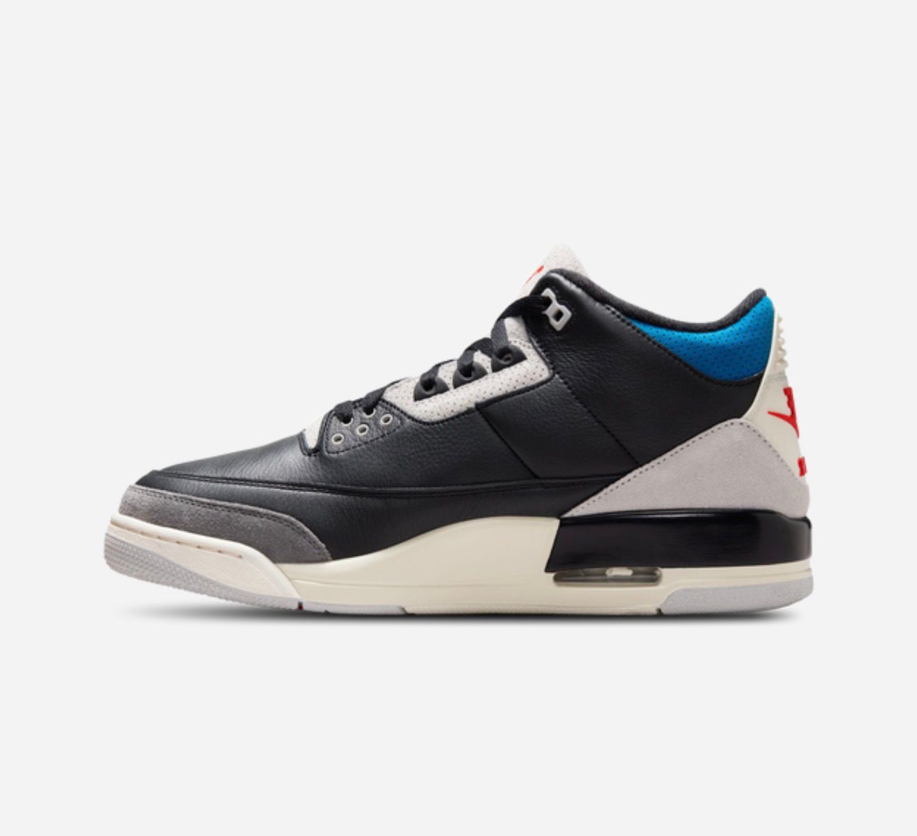 Men's Jordan AJ Retro 3 OG - Black/Chile Red/Neutral Grey