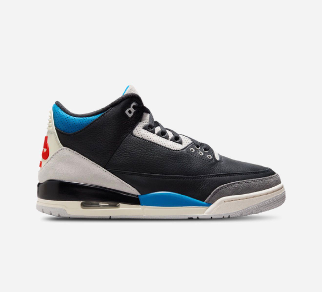 Men's Jordan AJ Retro 3 OG - Black/Chile Red/Neutral Grey