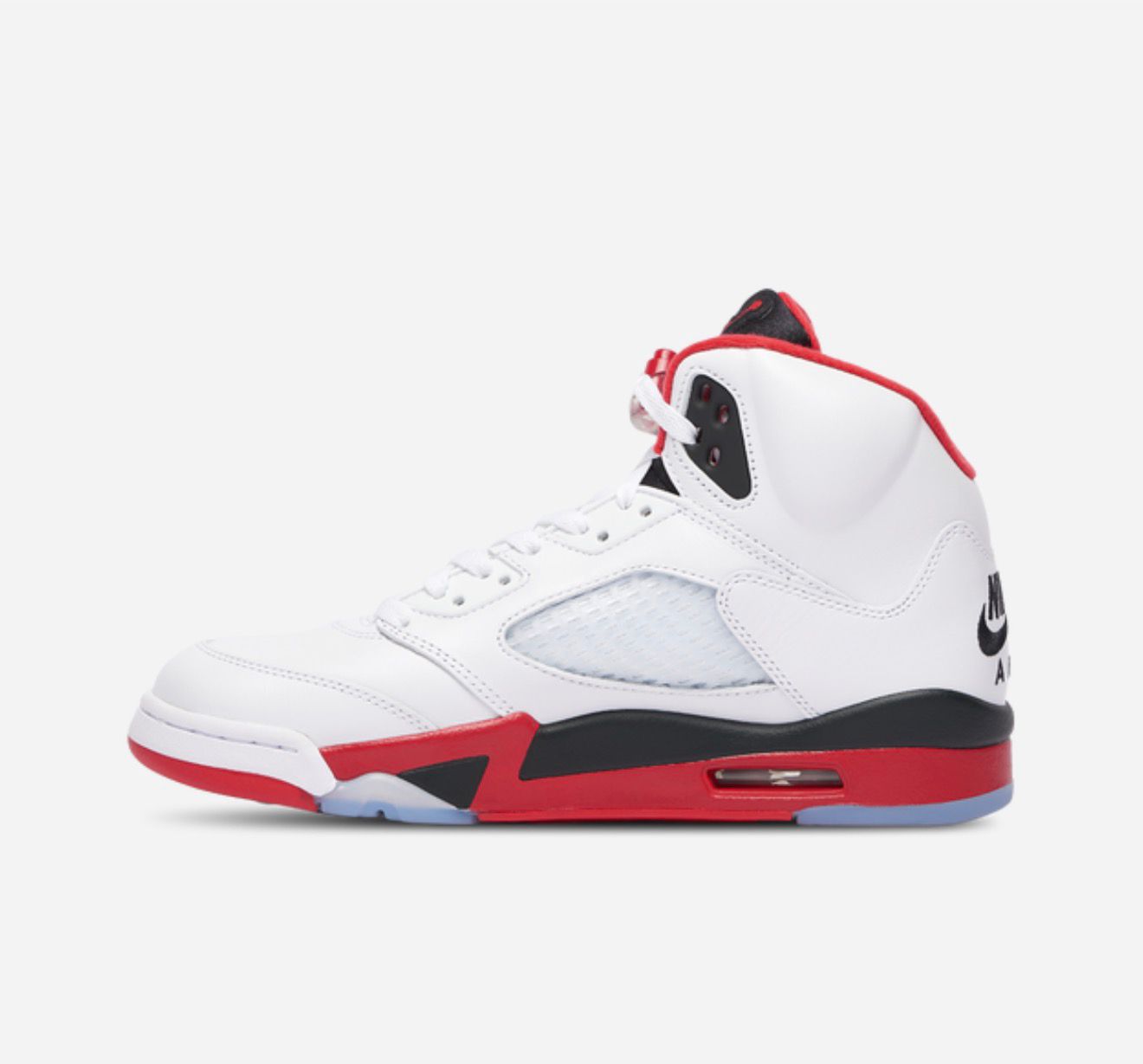 Men's Jordan Retro 5 OG - White/Fire Red/Black