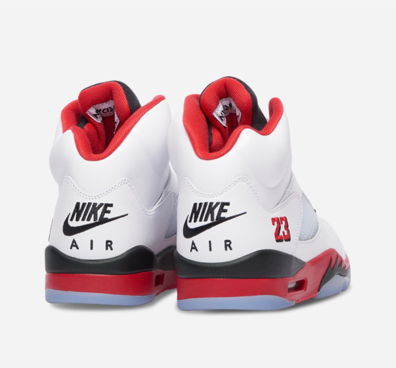 Men's Jordan Retro 5 OG - White/Fire Red/Black