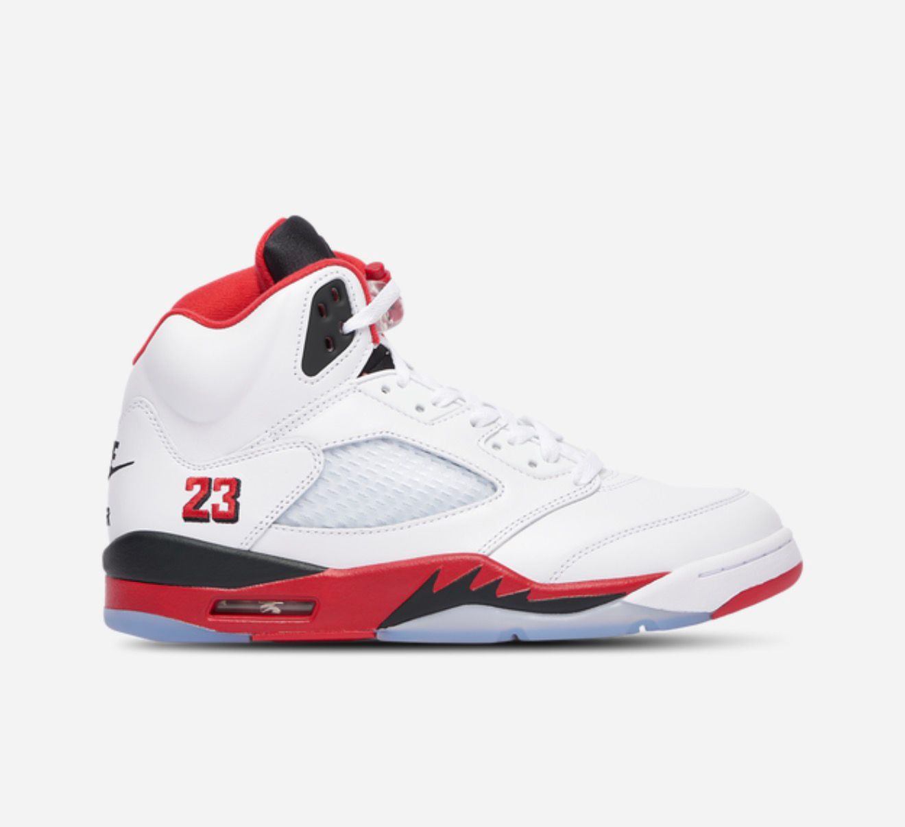 Men's Jordan Retro 5 OG - White/Fire Red/Black
