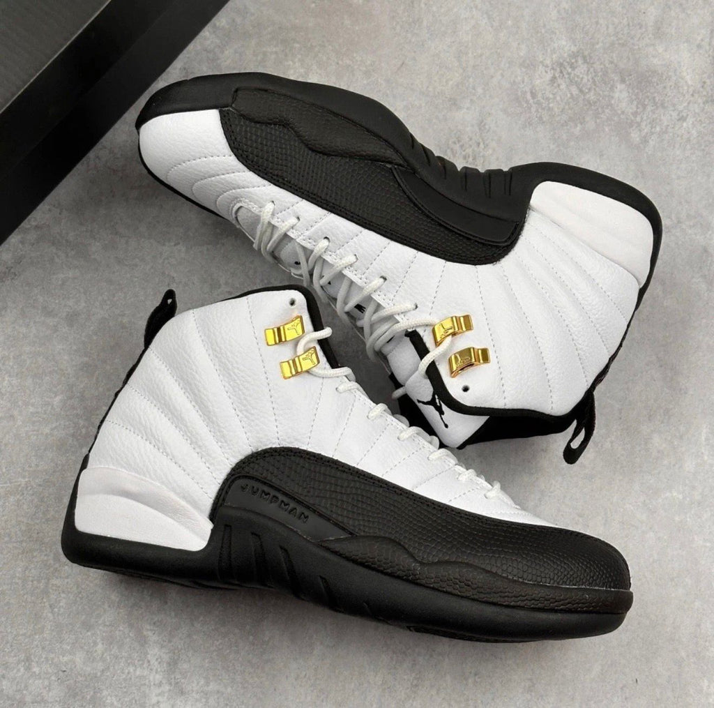 Men's Jordan 12 Retro Taxi - White & Black