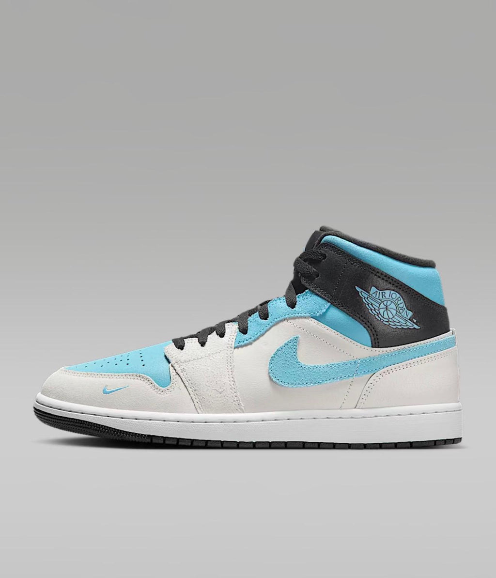 Men's Nike Air Jordan 1 Mid SE - White/Blue Chill