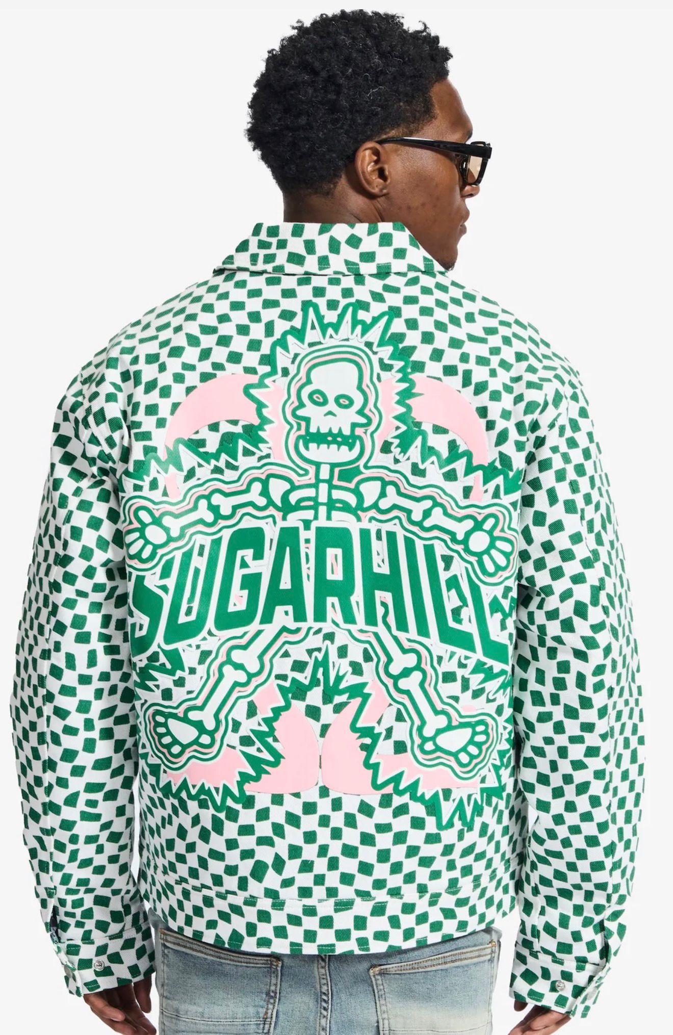 MEN'S "FLOATING" TRUCKER JACKET - GREEN/WHITE