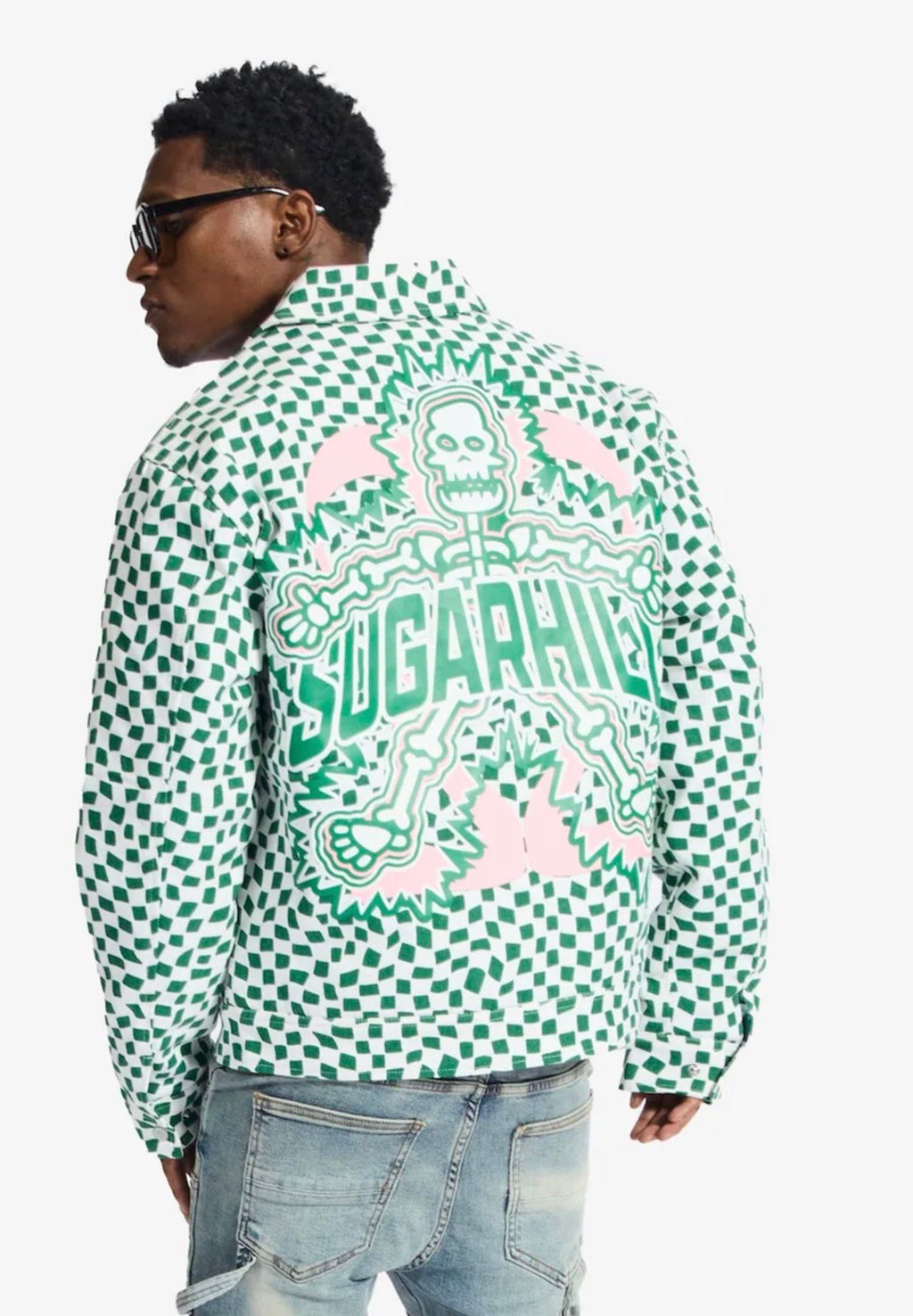 MEN'S "FLOATING" TRUCKER JACKET - GREEN/WHITE
