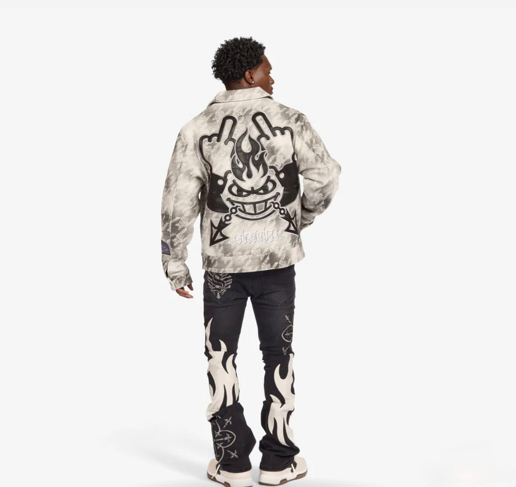 MEN'S "FRANZ" TRUCKER JACKET - GRAY TOOTH