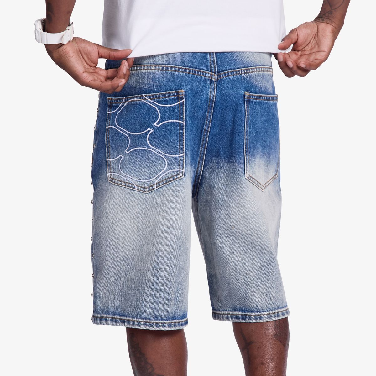 DALLAS” JORTS (DARK BLUE WASH)