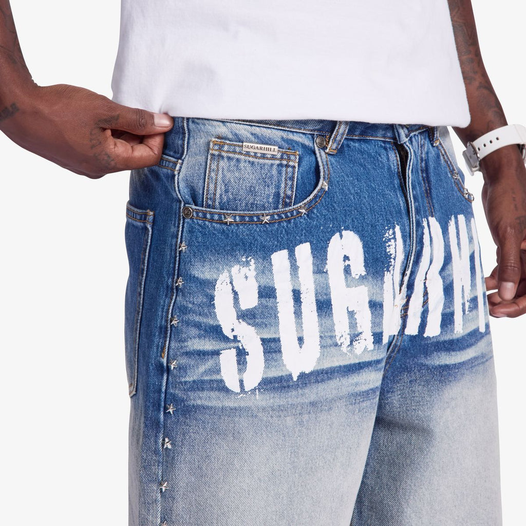 DALLAS” JORTS (DARK BLUE WASH)