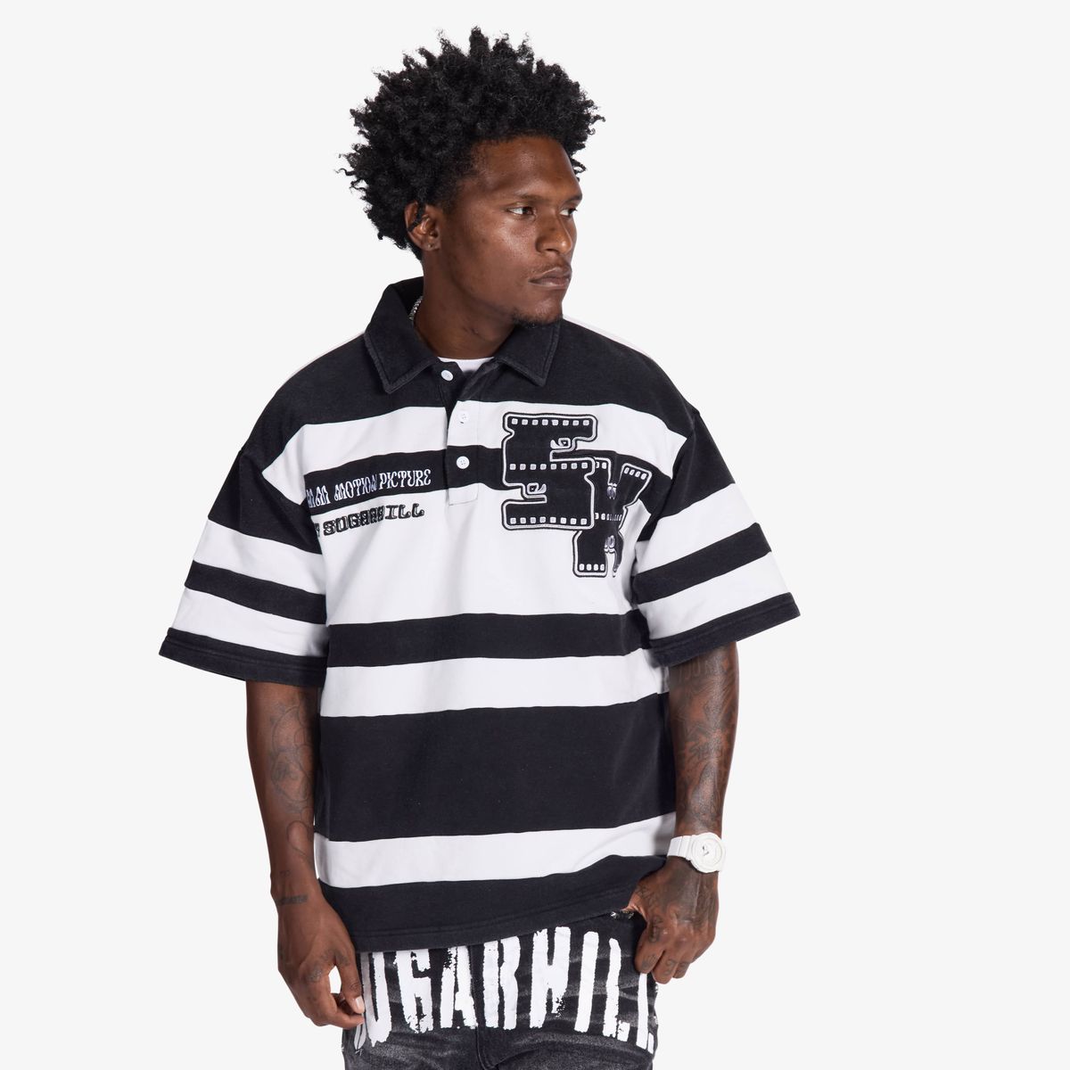 UPER 9" POLO (BLACK/WHITE)