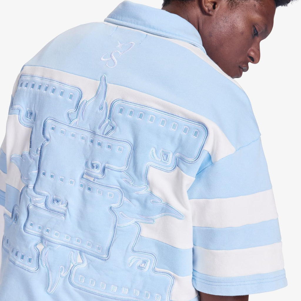 "SUPER 9" POLO (BABY BLUE/WHITE)