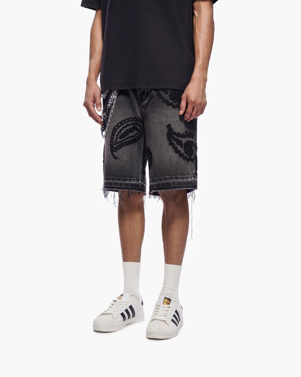trnchs - Black Wash Denim Shorts