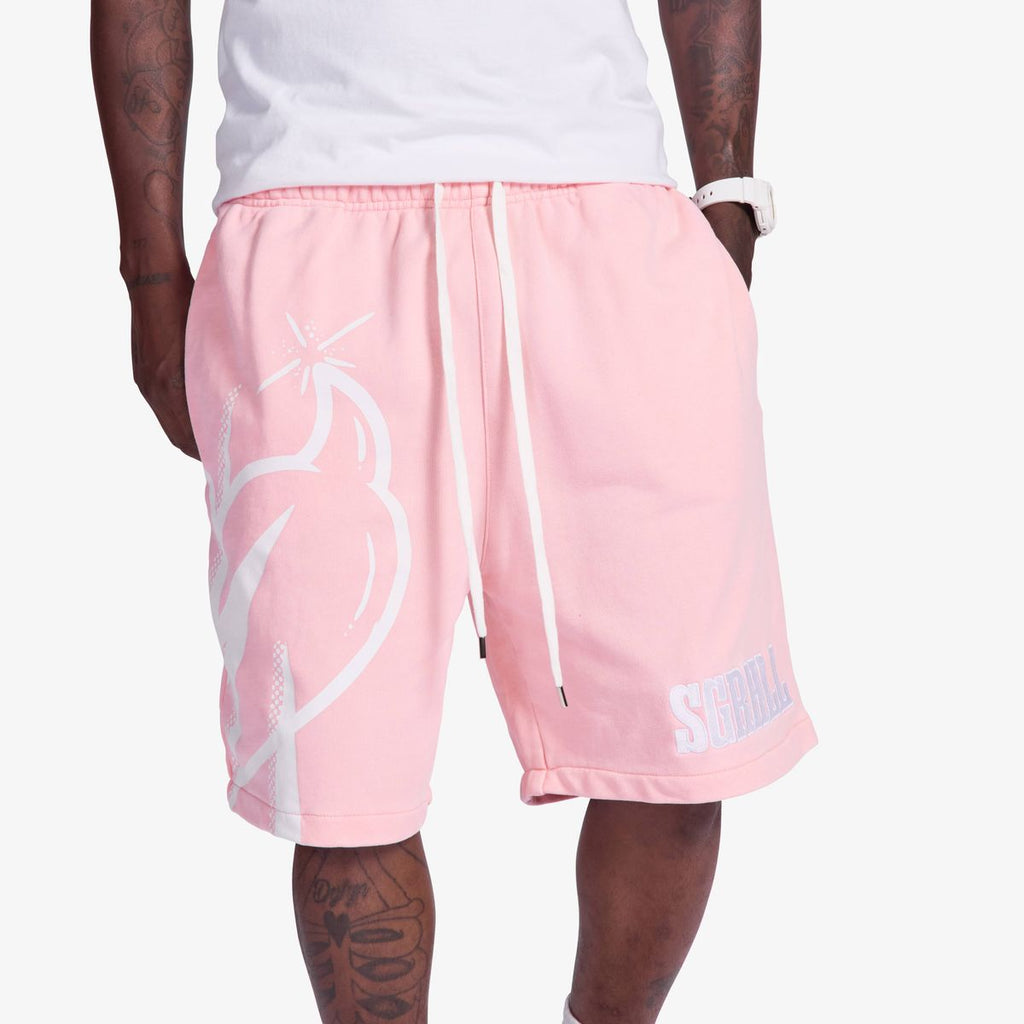 ASPIRE” TERRY SHORTS (WASHED PINK)