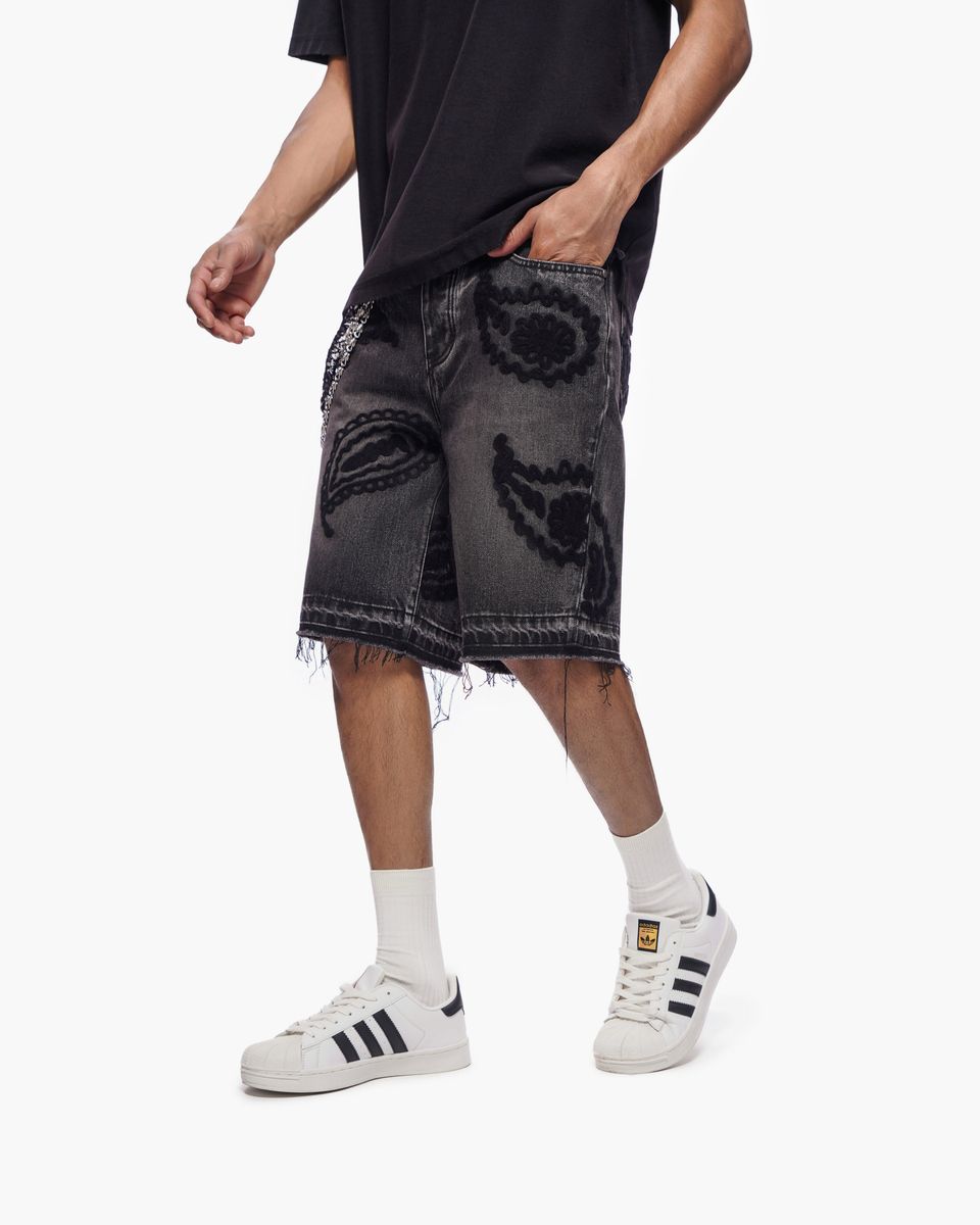 trnchs - Black Wash Denim Shorts