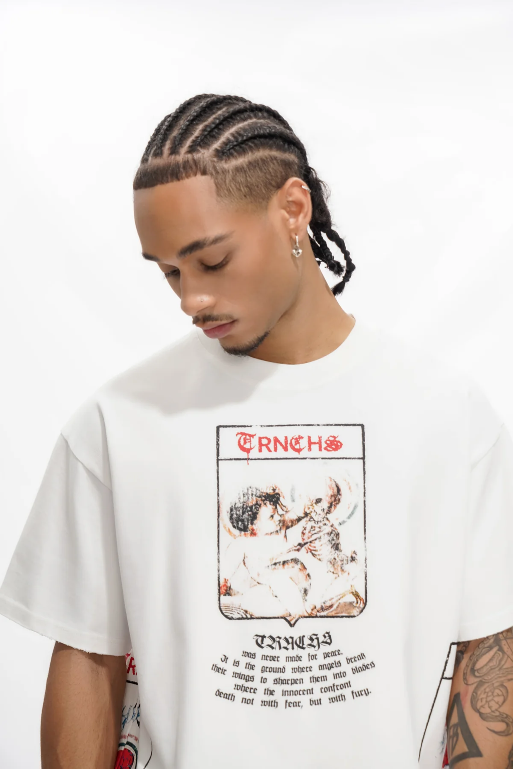 MILITANT GOTHIC" WHITE TEE