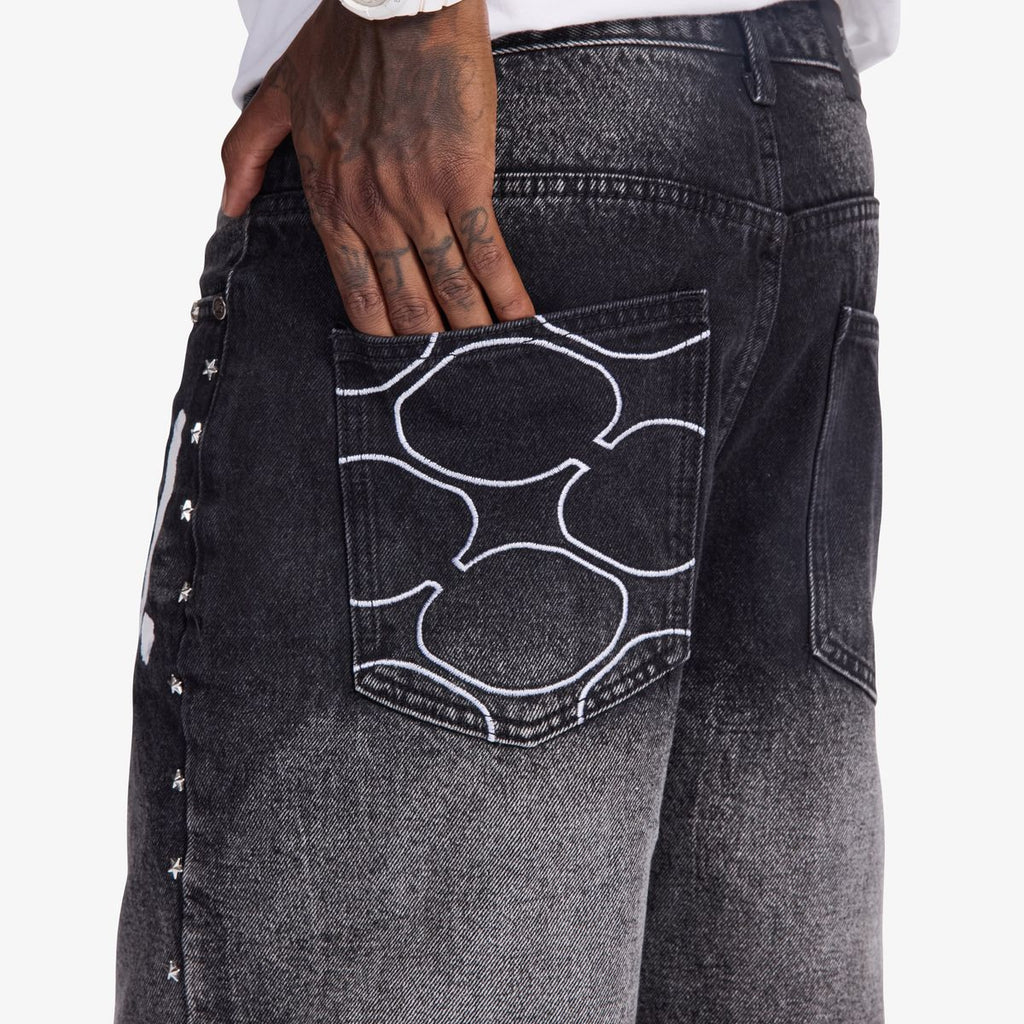 “DALLAS” JORTS (BLACK WASH)
