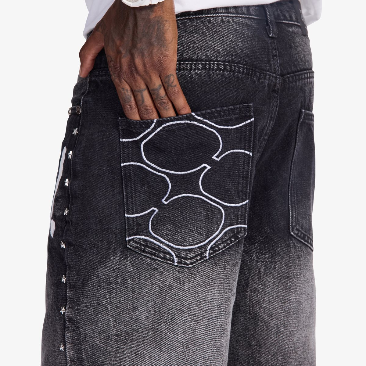 “DALLAS” JORTS (BLACK WASH)