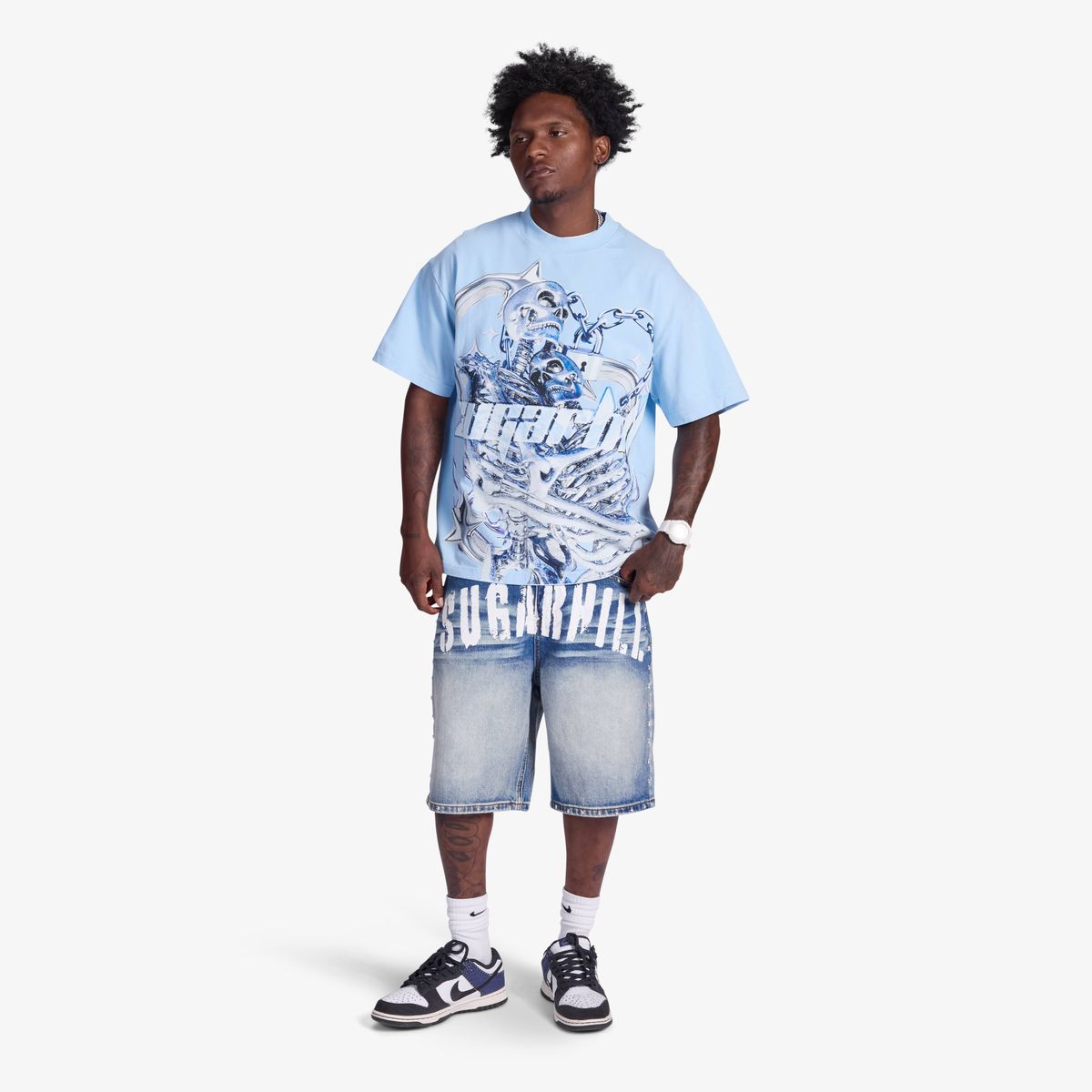 "STAR DEATH" T-SHIRT (BABY BLUE