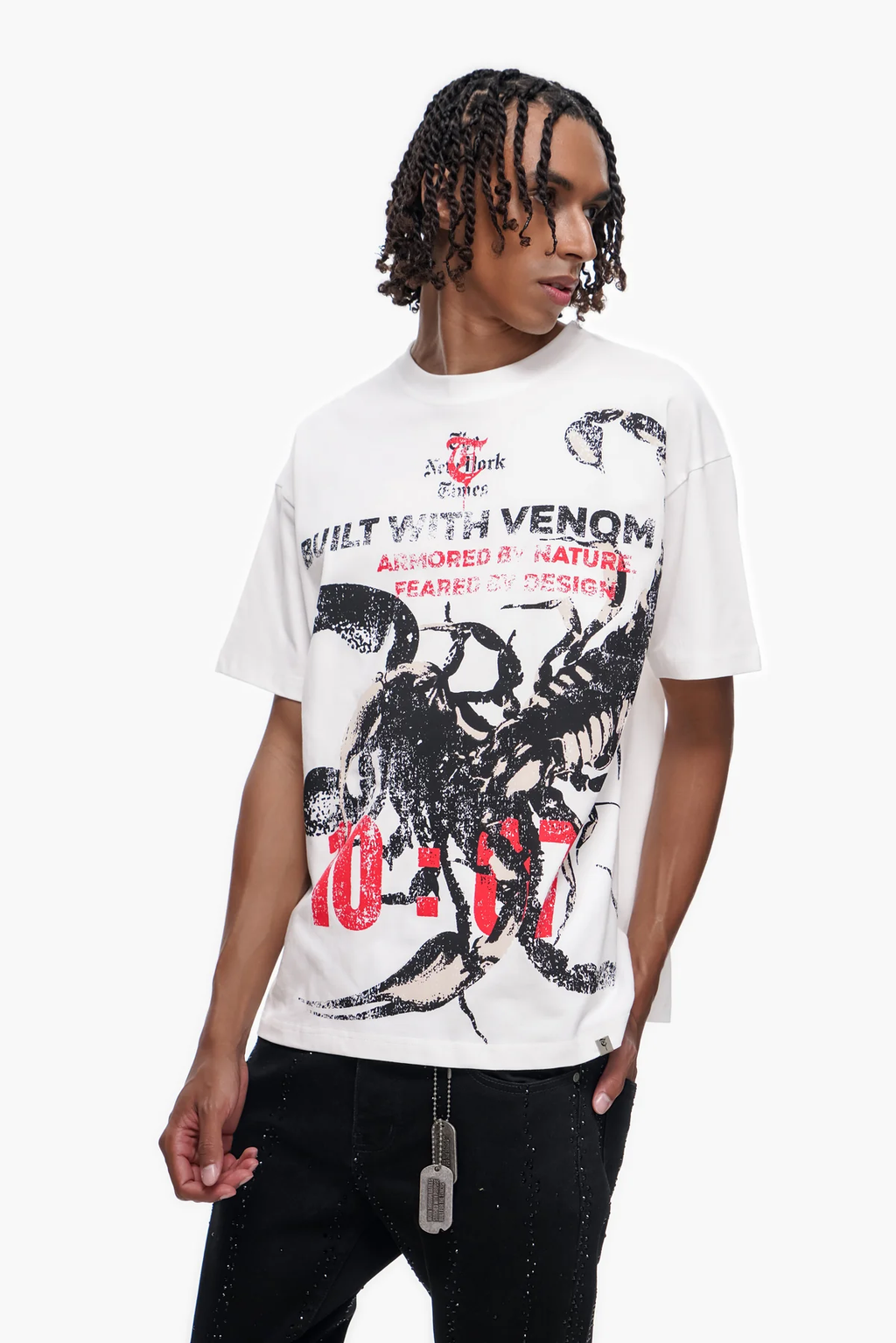 BUILT IN VENOM" WHITE TEE