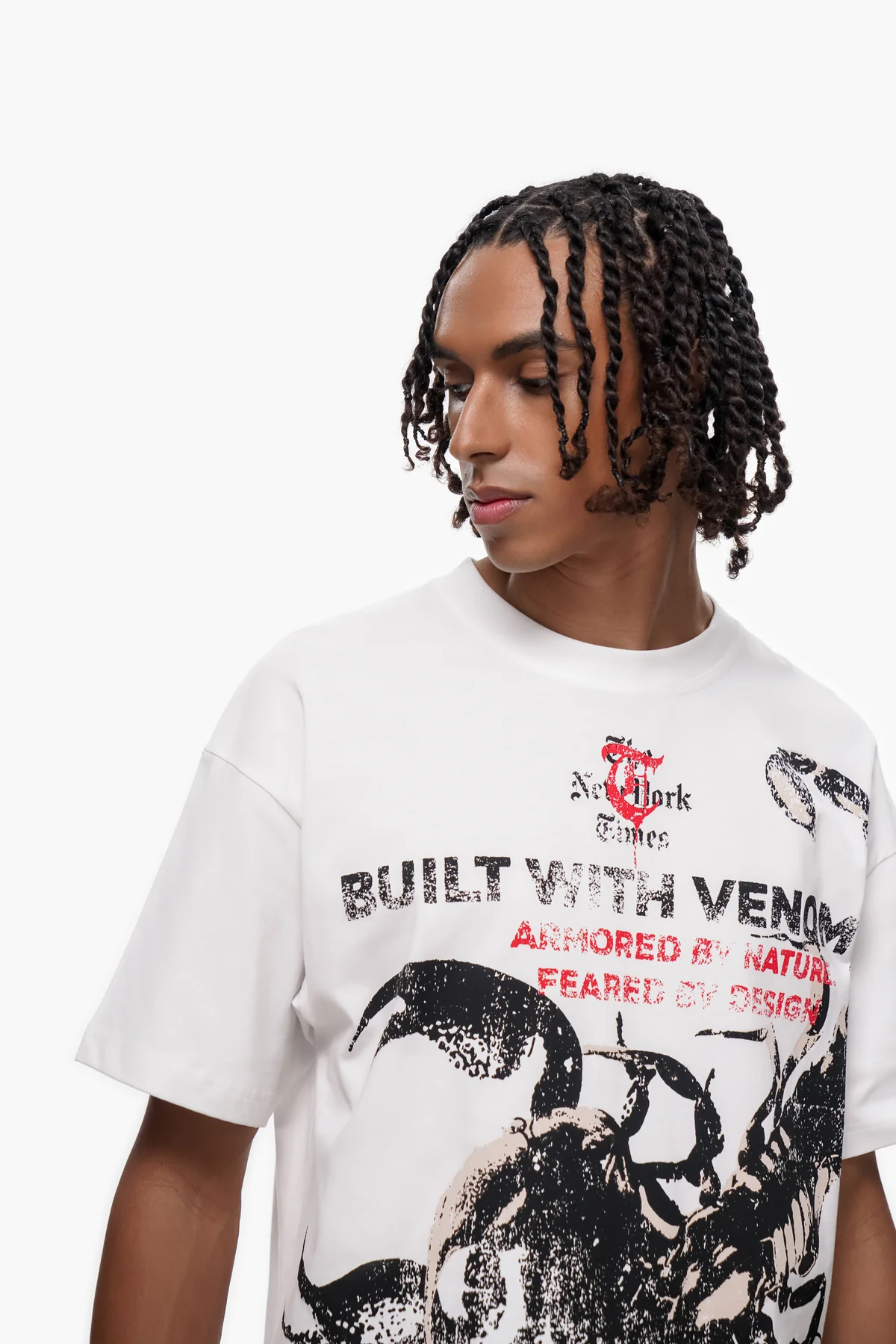 BUILT IN VENOM" WHITE TEE