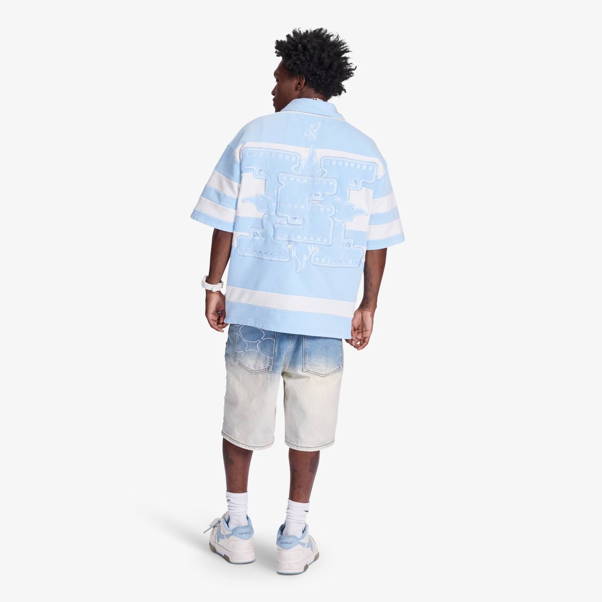 "SUPER 9" POLO (BABY BLUE/WHITE)