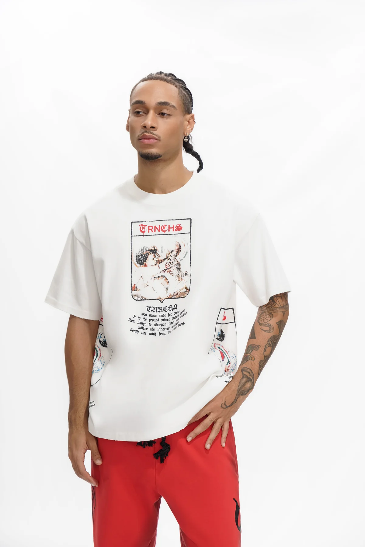 MILITANT GOTHIC" WHITE TEE