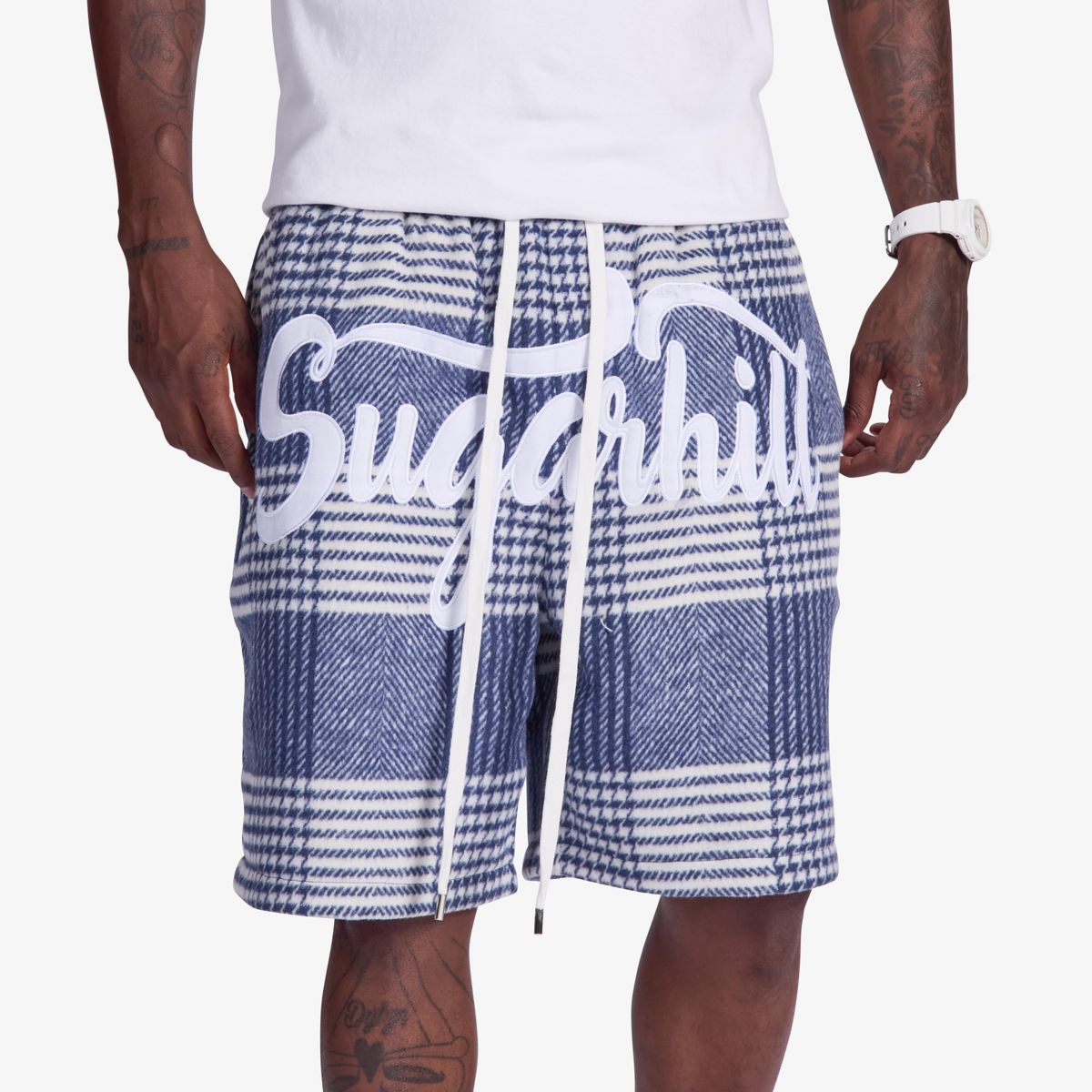 DUSTER” SHORTS (BLUE PLAID)