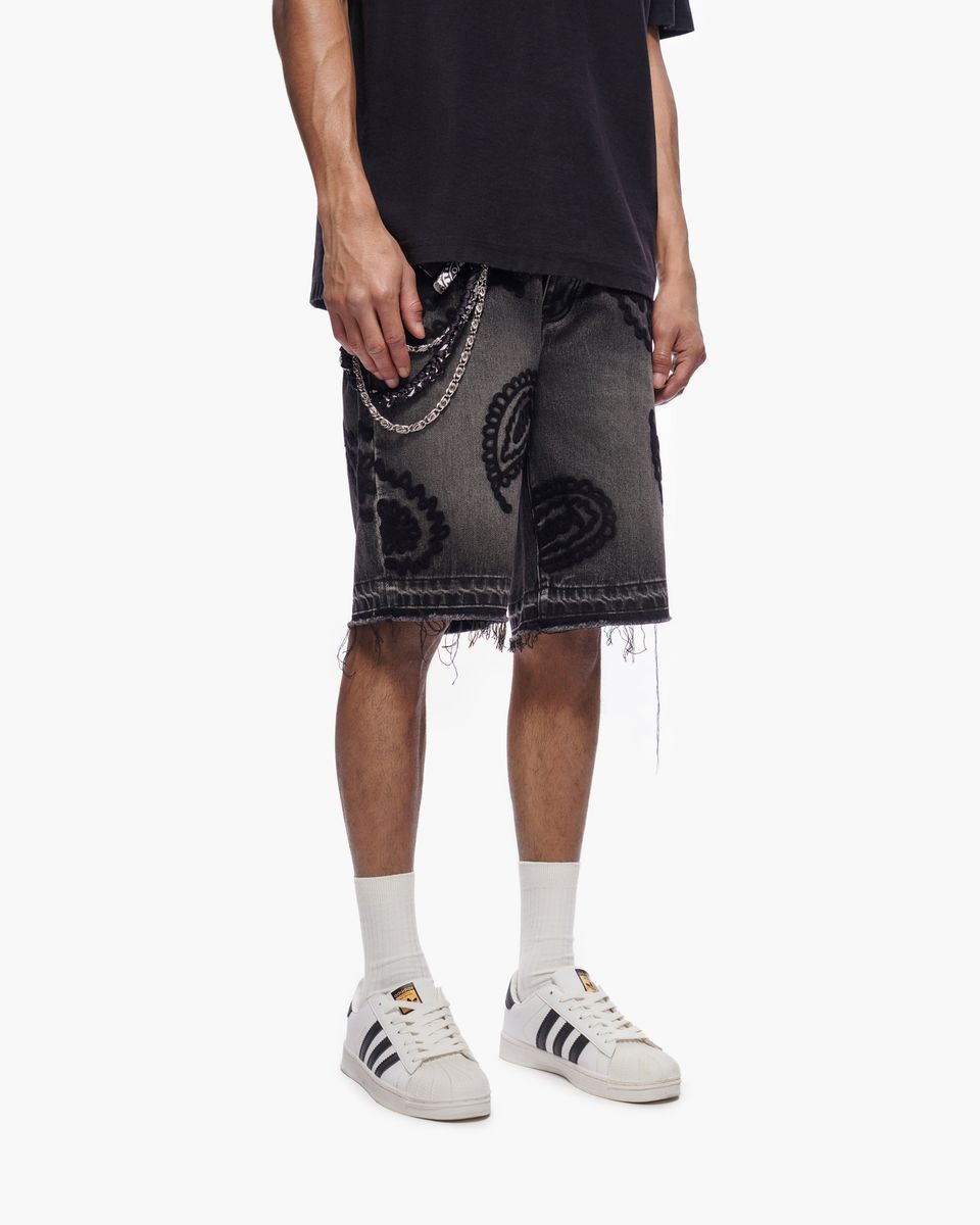 trnchs - Black Wash Denim Shorts