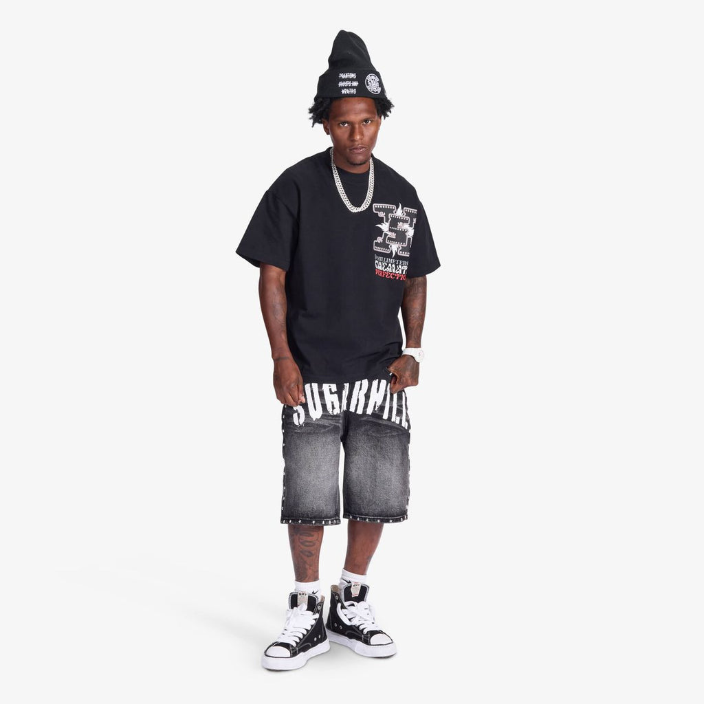 “DALLAS” JORTS (BLACK WASH)