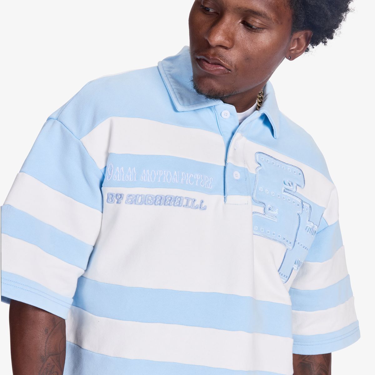 "SUPER 9" POLO (BABY BLUE/WHITE)