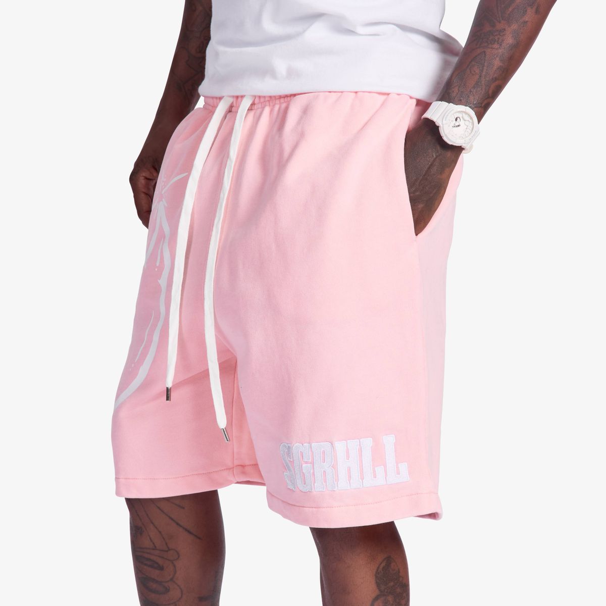 ASPIRE” TERRY SHORTS (WASHED PINK)