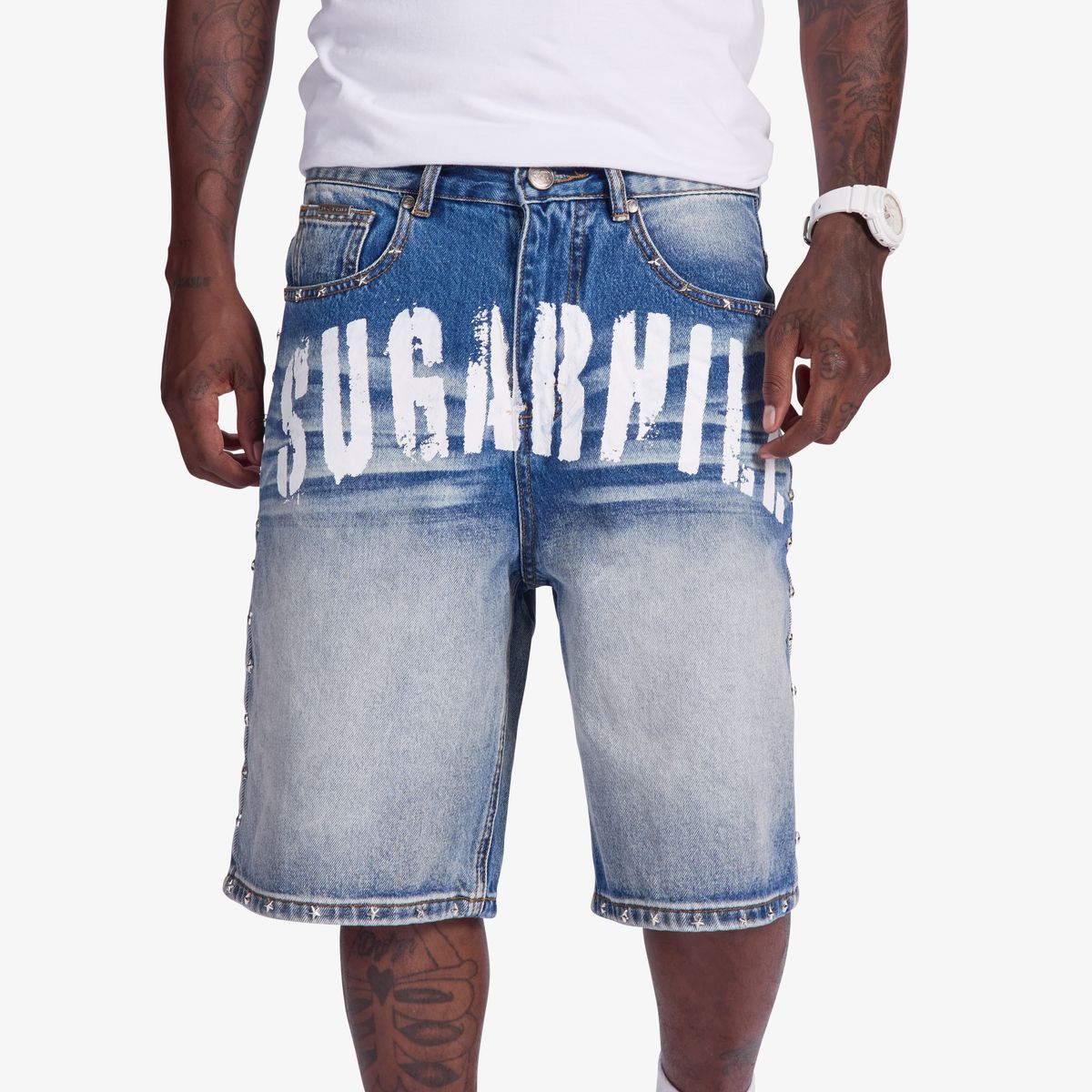 DALLAS” JORTS (DARK BLUE WASH)