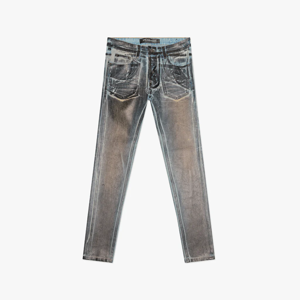 SKINNY BLUE TAN WAXED