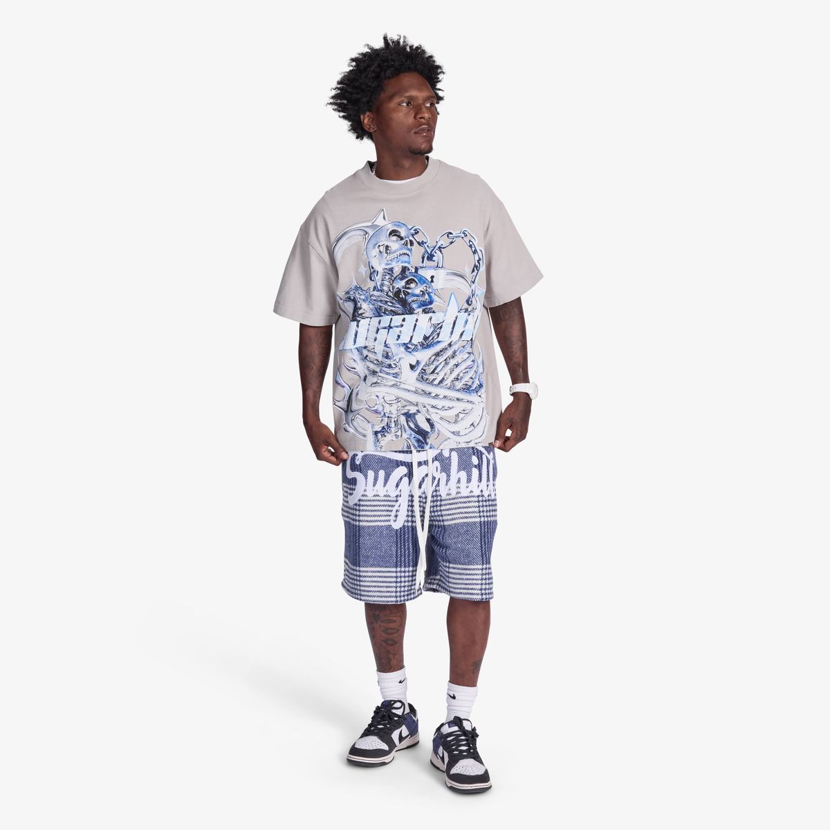 DUSTER” SHORTS (BLUE PLAID)