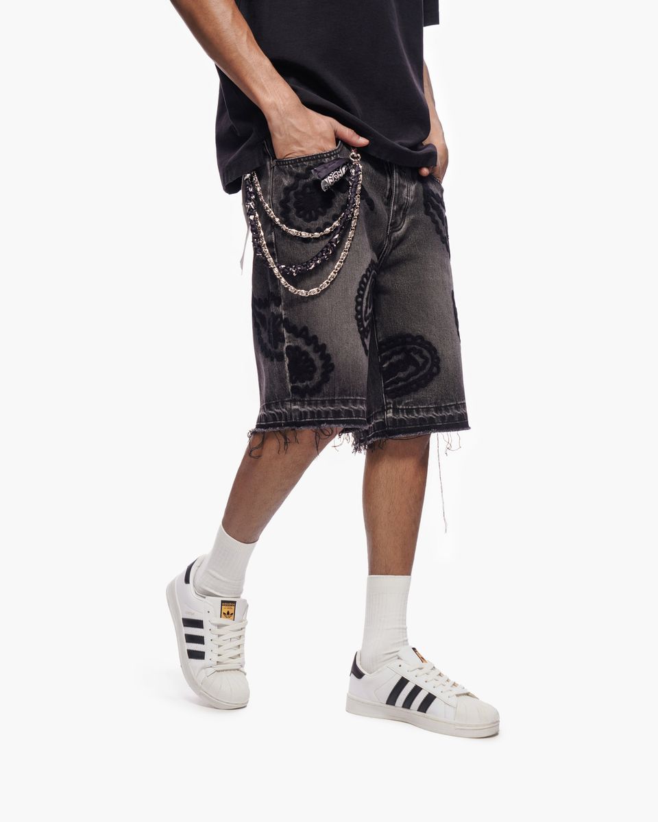 trnchs - Black Wash Denim Shorts