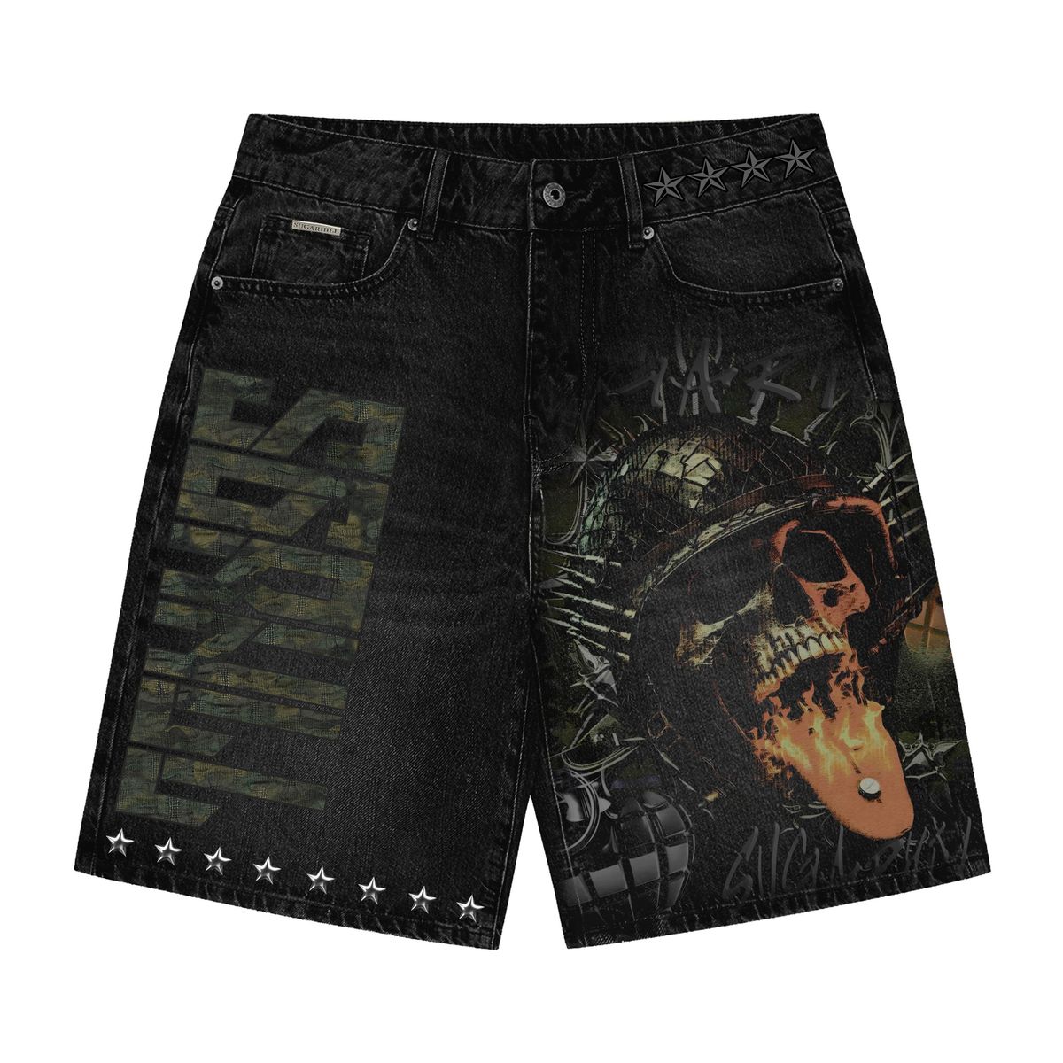“PLATOON” JORTS (BLACK WASH)