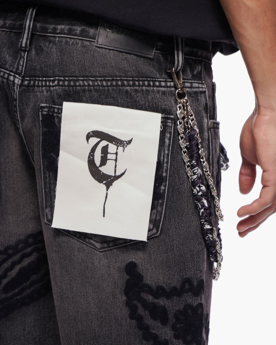 trnchs - Black Wash Denim Shorts