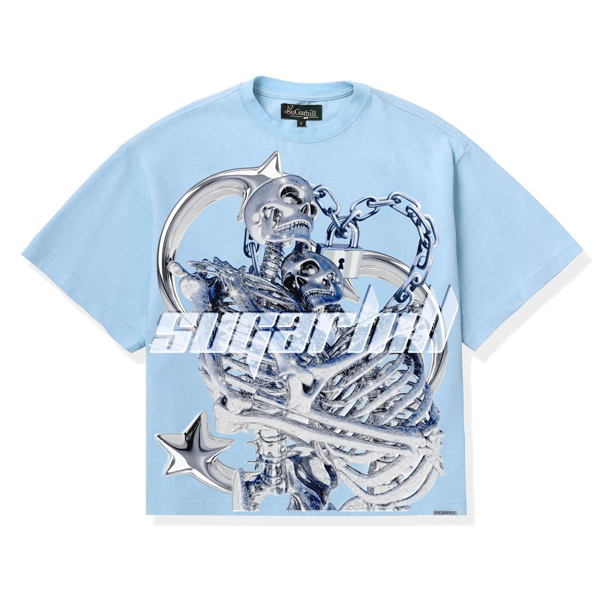 "STAR DEATH" T-SHIRT (BABY BLUE