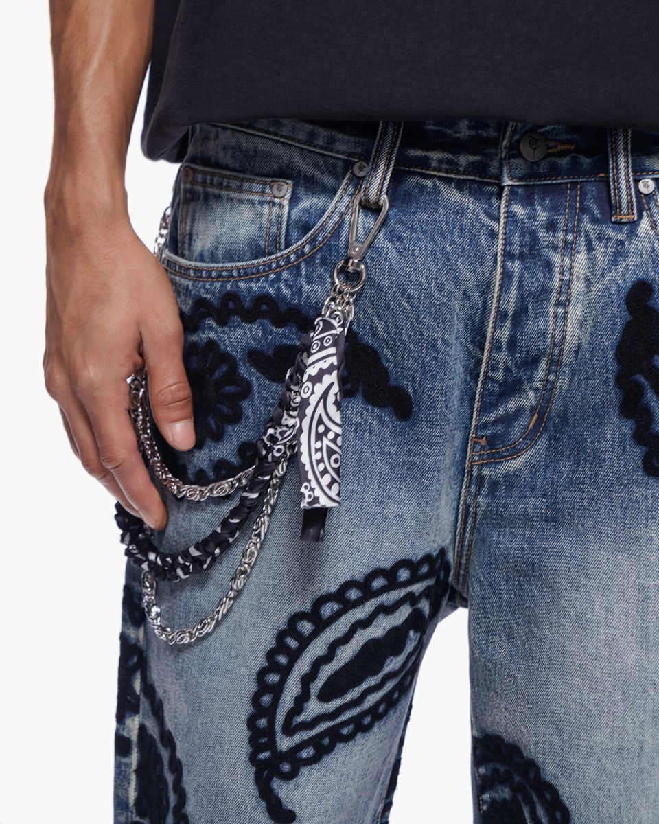 TRNCHS dark Blue Wash Denim Shorts